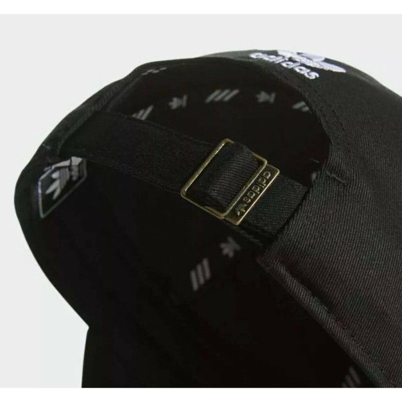 New ADIDAS Dad Hat Black White TREFOIL Logo Cap - Picture 4 of 7
